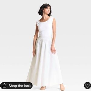 A New Day White Maxi Skirt size L NWOT